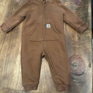 Carhartt Fleece Zip-Front Hooded Long-Sleeve Coveralls for Babies